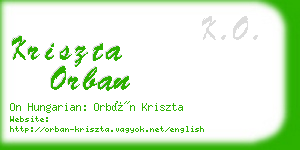 kriszta orban business card